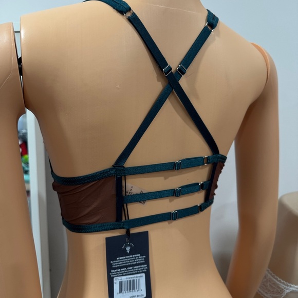 Thistle and Spire Brooklyn Haze Bralette Emerald Green Espresso - Picture 8 of 9